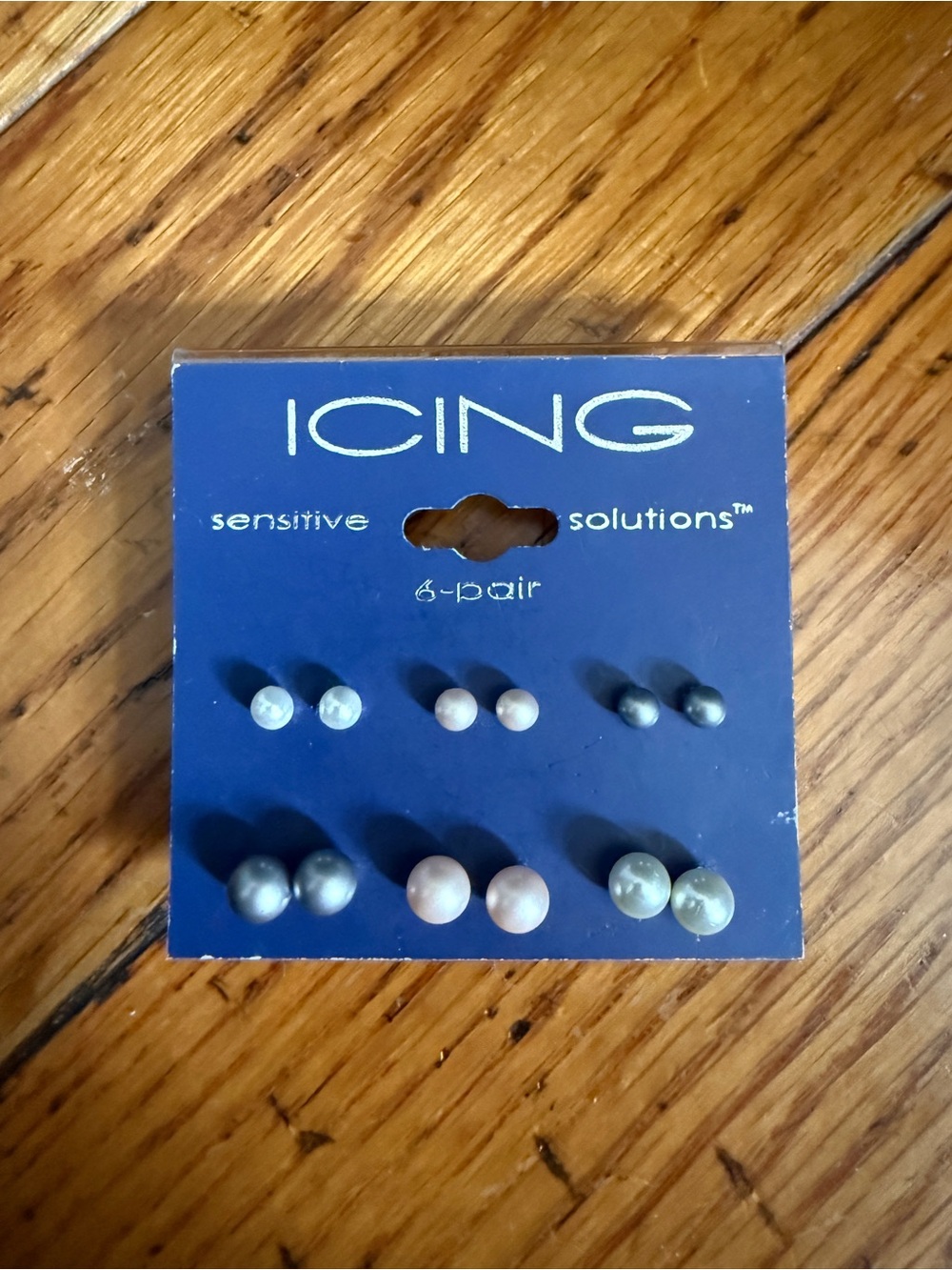 Vintage ICING Pearlized Stud Earring Set - Blue and Pink NWT